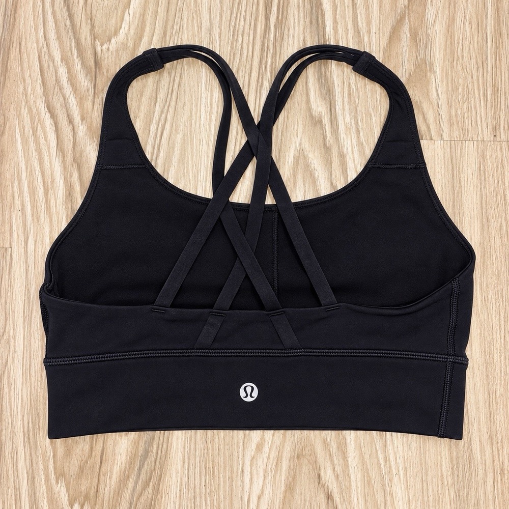 Lululemon Black Strappy Cross Back Sports Bra Size 6